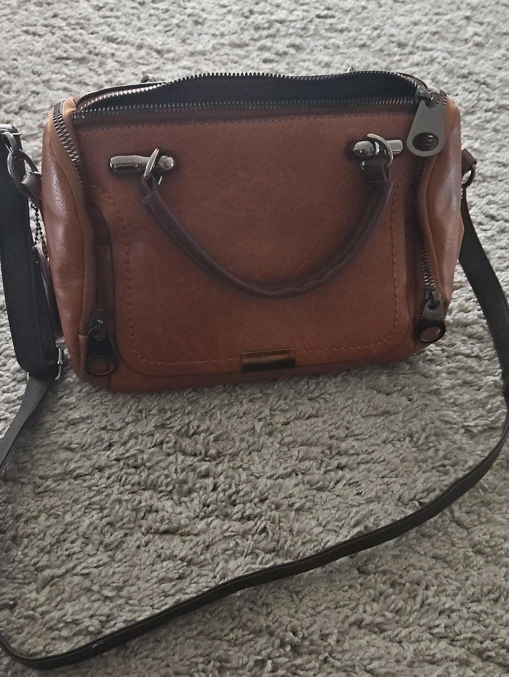 Brown Leather Crossbody Satchel - Women Bags